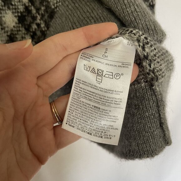 Banana Republic Womens V-Neck Plaid Sweater knit oversized grandpa detail fall - Picture 5 of 7